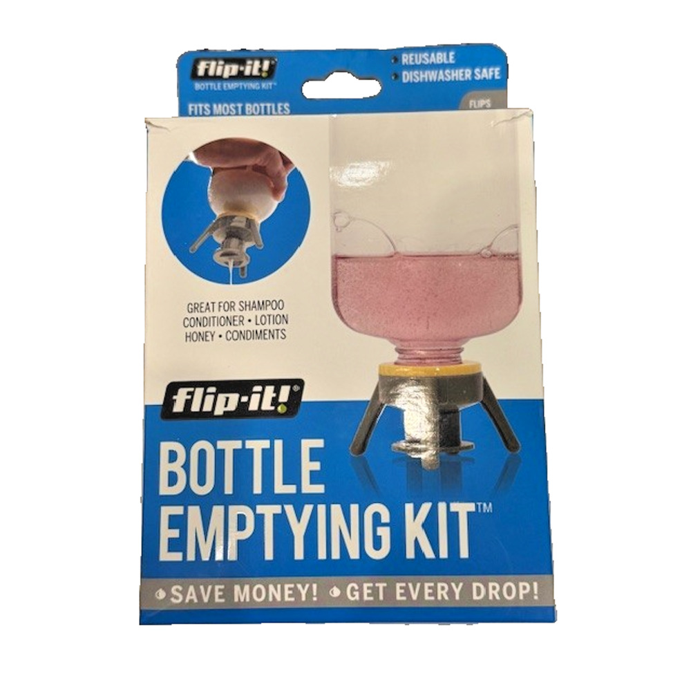 Flip-It! Bottle Emptying Kit (Reusable and Dishwasher Safe) Get Every Drop! NEW